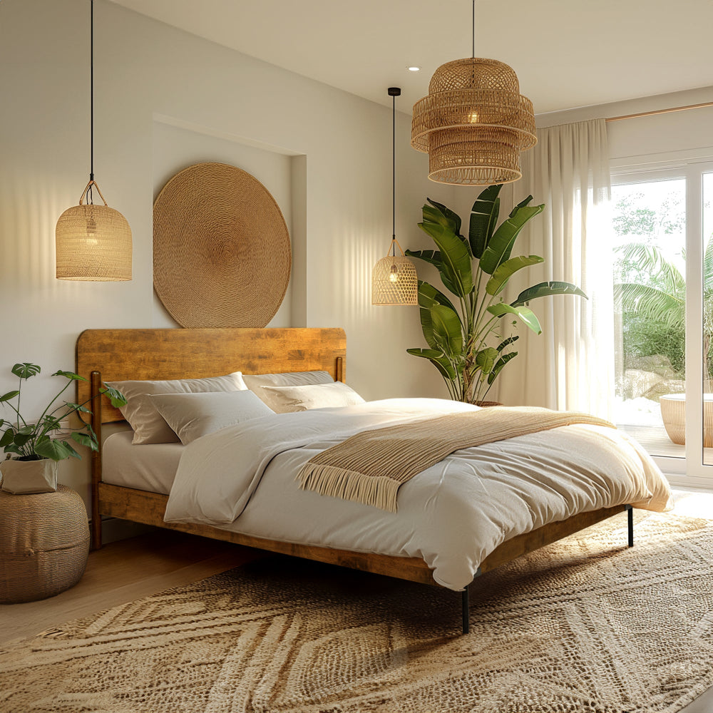 Acacia Frida Deluxe Solid Wood Bed Frame