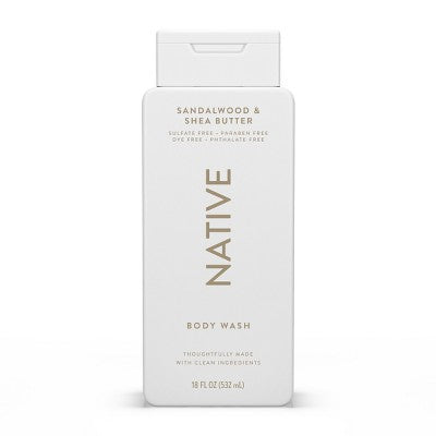 Native Body Wash for Men & Women Sandalwood & Shea Butter 18 fl oz - New