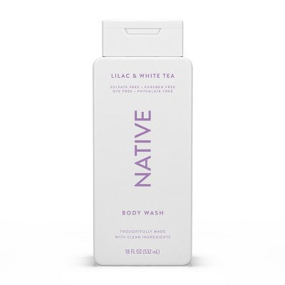 Native Body Wash for Women & Men Lilac & White Tea Sulfate Free 18 fl oz - New