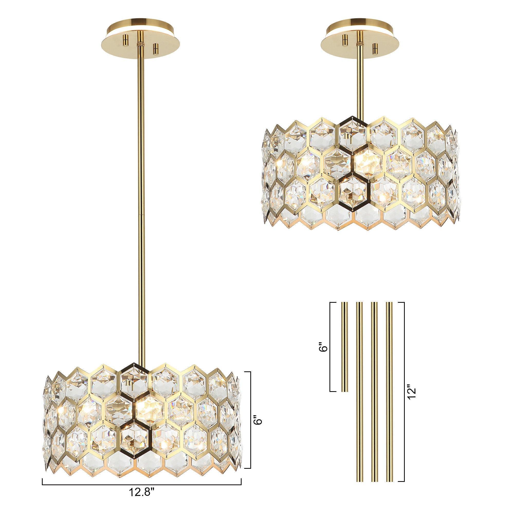 13 Inch Modern Golden 3-Light Island Pendant Lighting for Living Room