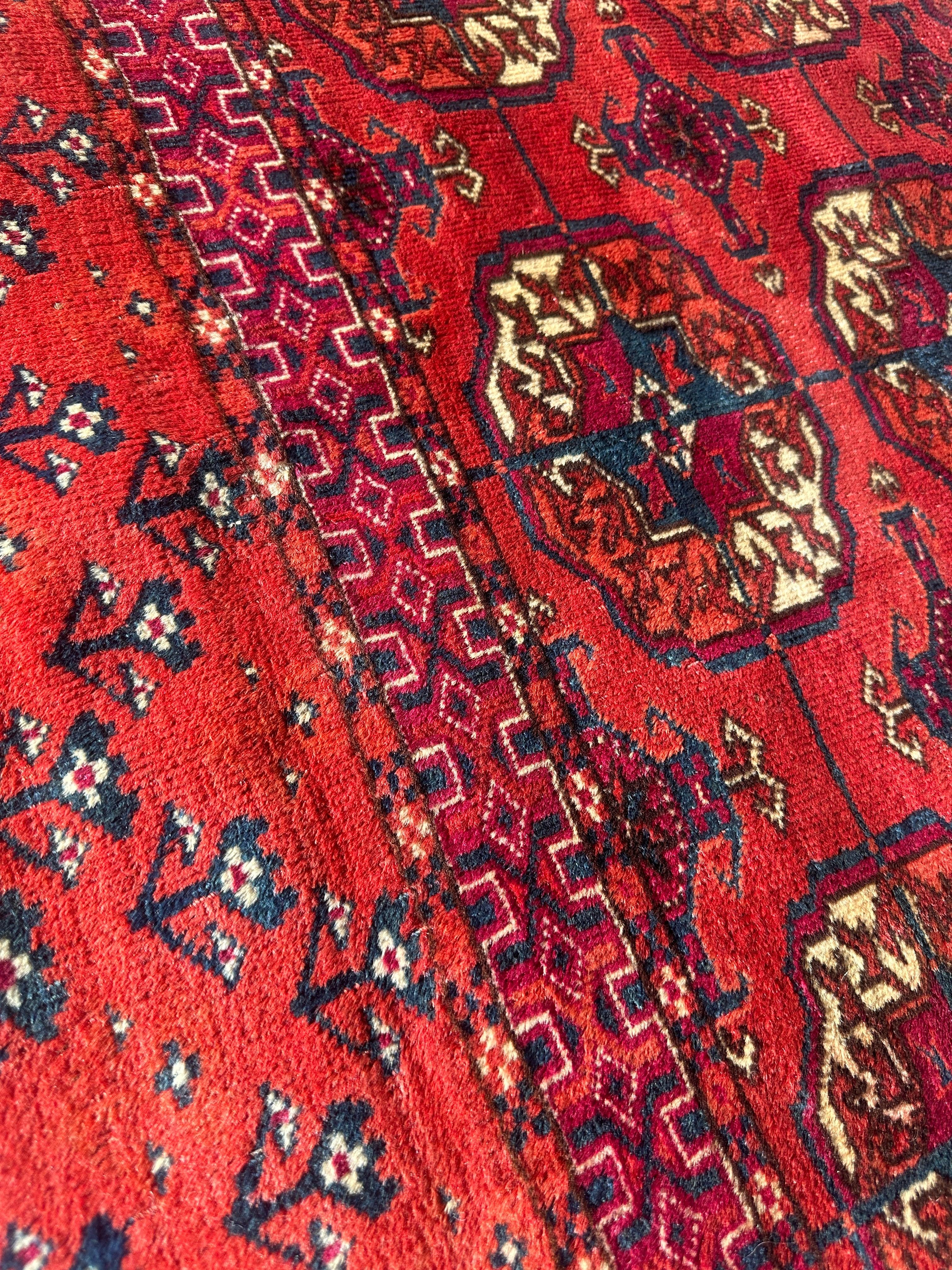 Antique 1920’s Tribal Turkoman Tekke Wedding Rug 3’4” x 4’1”