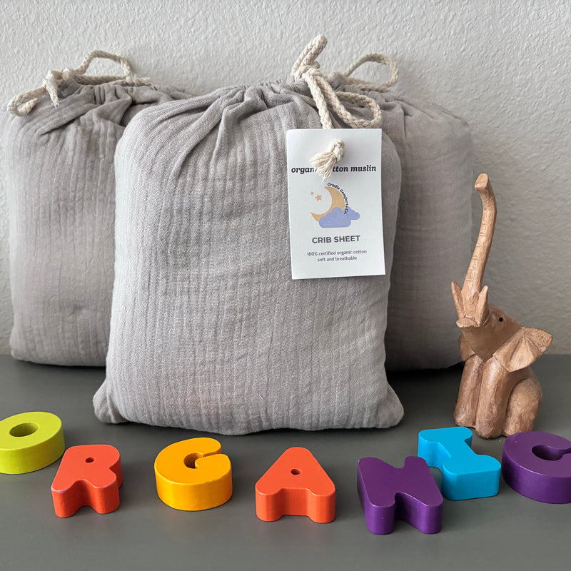 100% Organic Cotton Gauze Muslin Crib Sheet