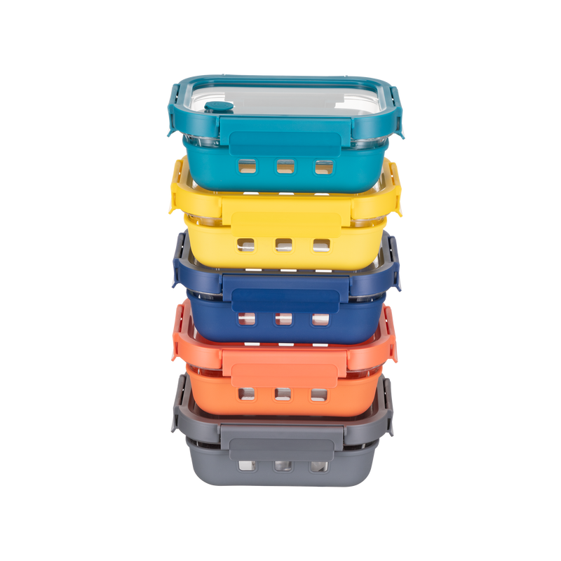 Multicolor Glass Storage Set