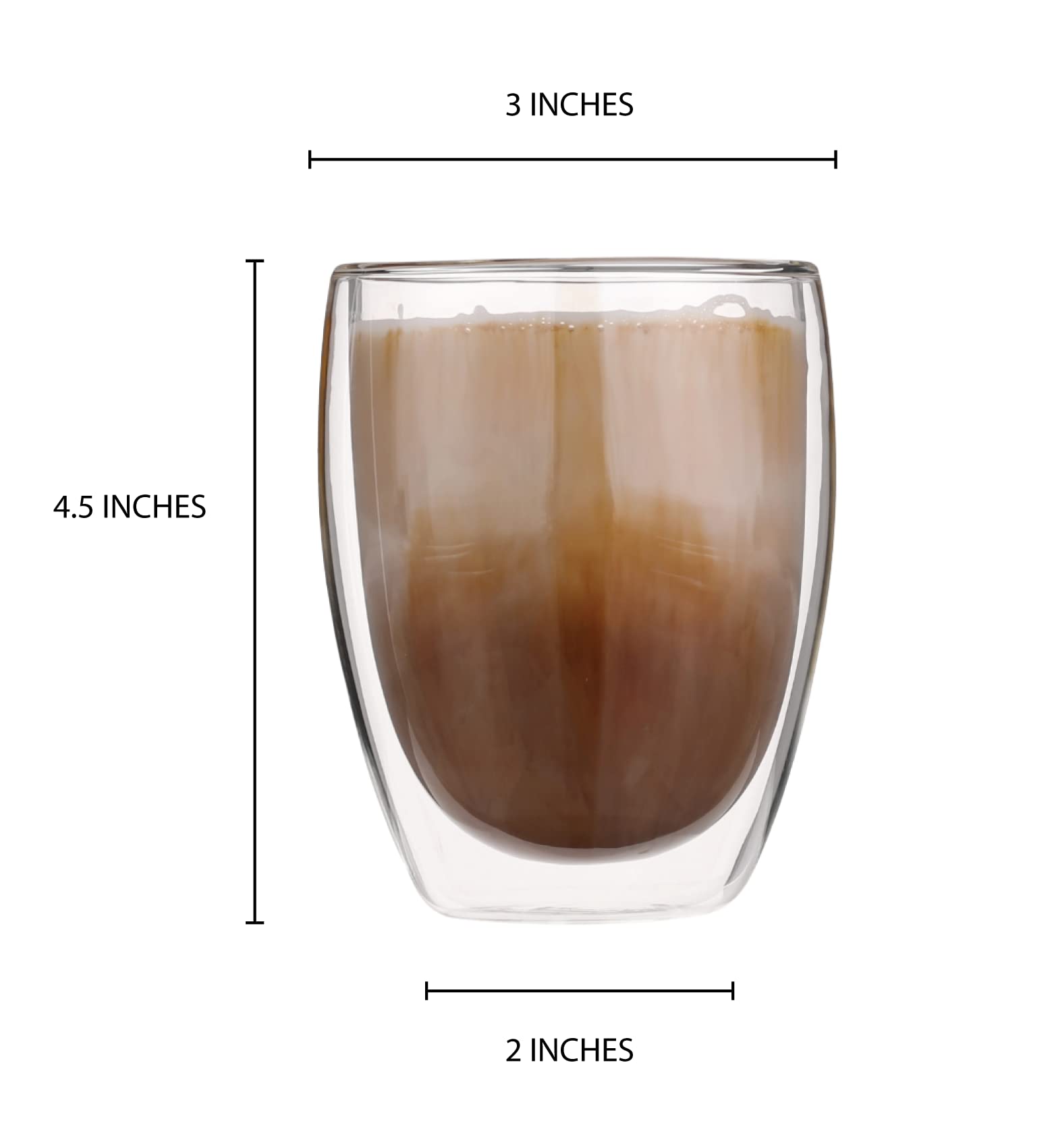 Double Wall Glass Coffee Mugs Cups  -8.5oz/12oz