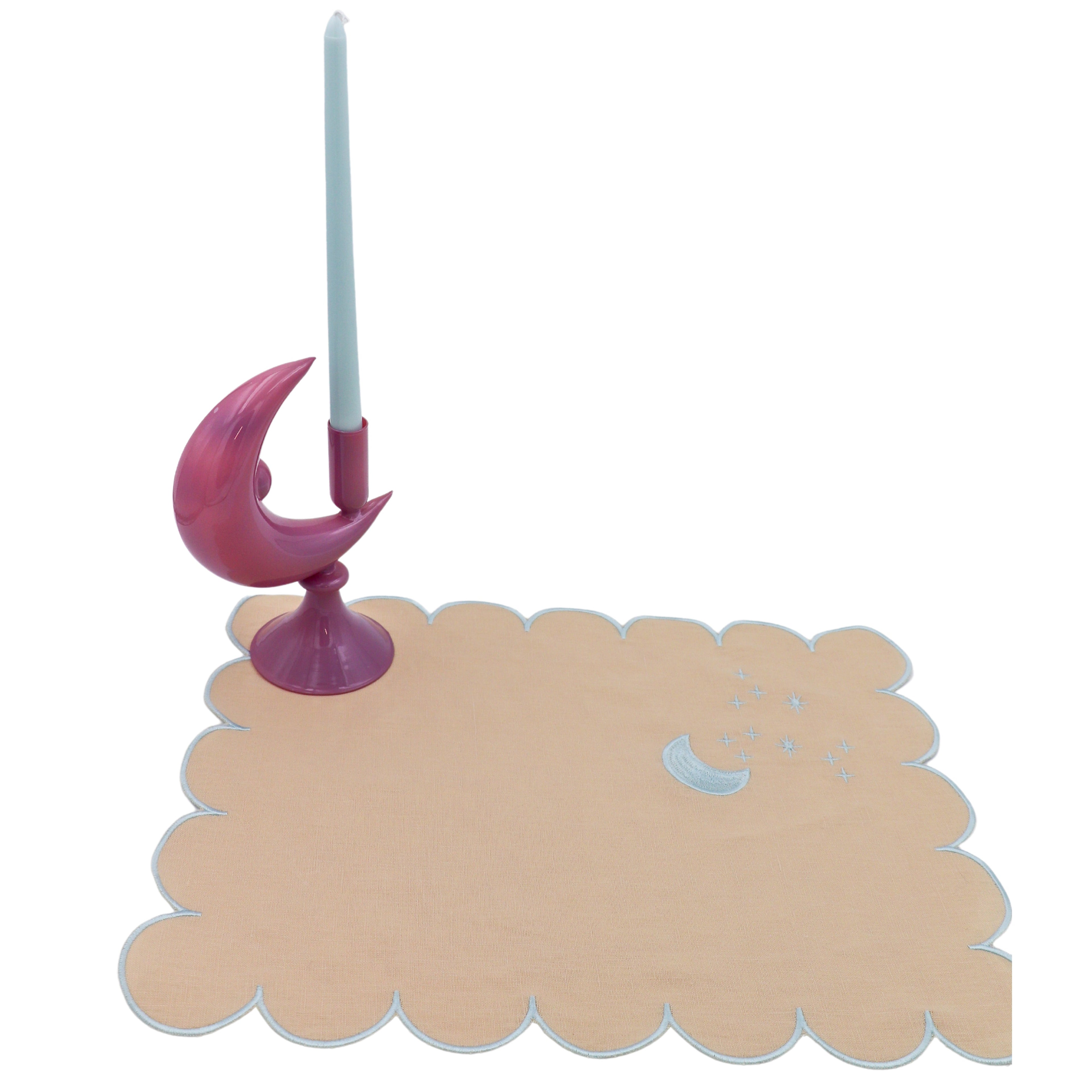 Lilac Crescent Moon Candle Holder - Pair