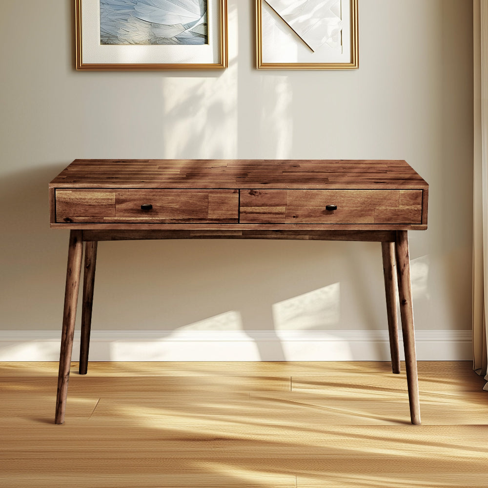 Acacia Lagom 48" Solid Wood Work Desk with Drawers