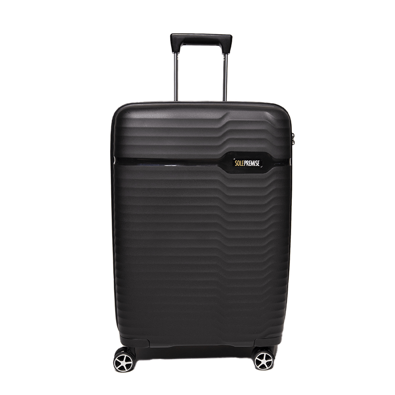 24-inch Black Hardcase Roller Luggage with 360° Wheels & TSA Lock