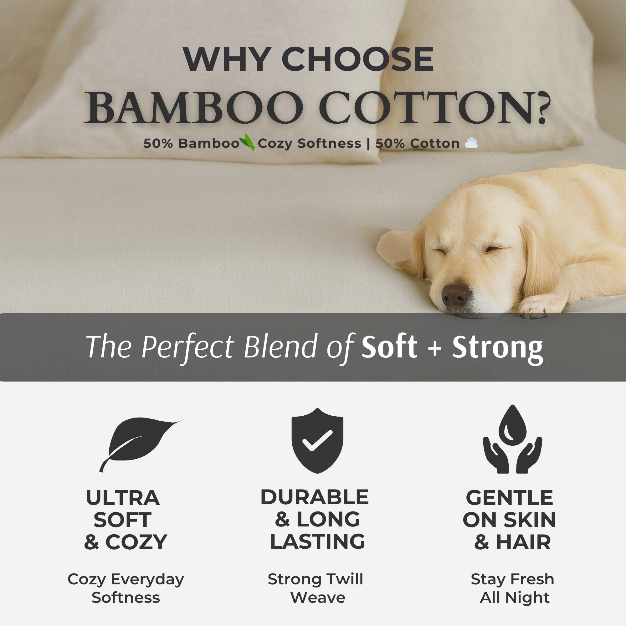 Bamboo Cotton Bed Sheets - Sand