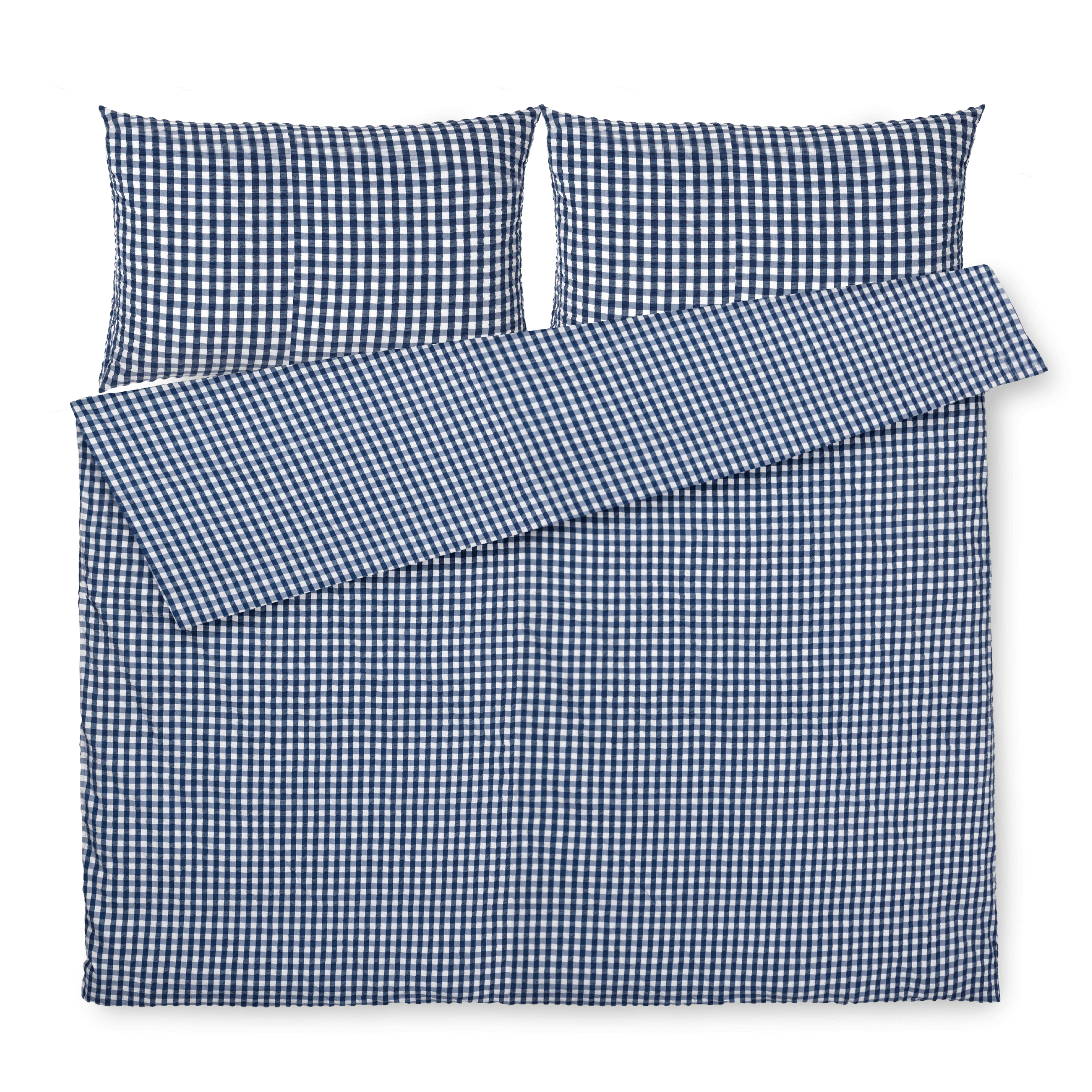 JUNA Bæk&Bølge Duvet Cover Set, Full, Dark Blue/White
