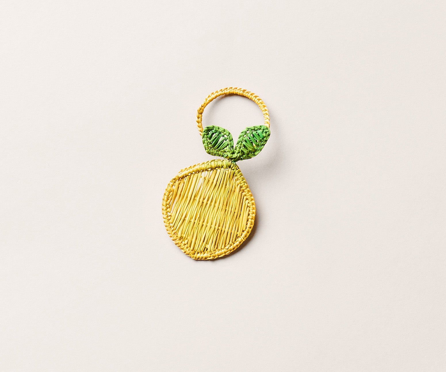 Lemon Napkin Ring – 3.5” Handwoven Iraca Palm – Artisan Summer Table Decor from Colombia