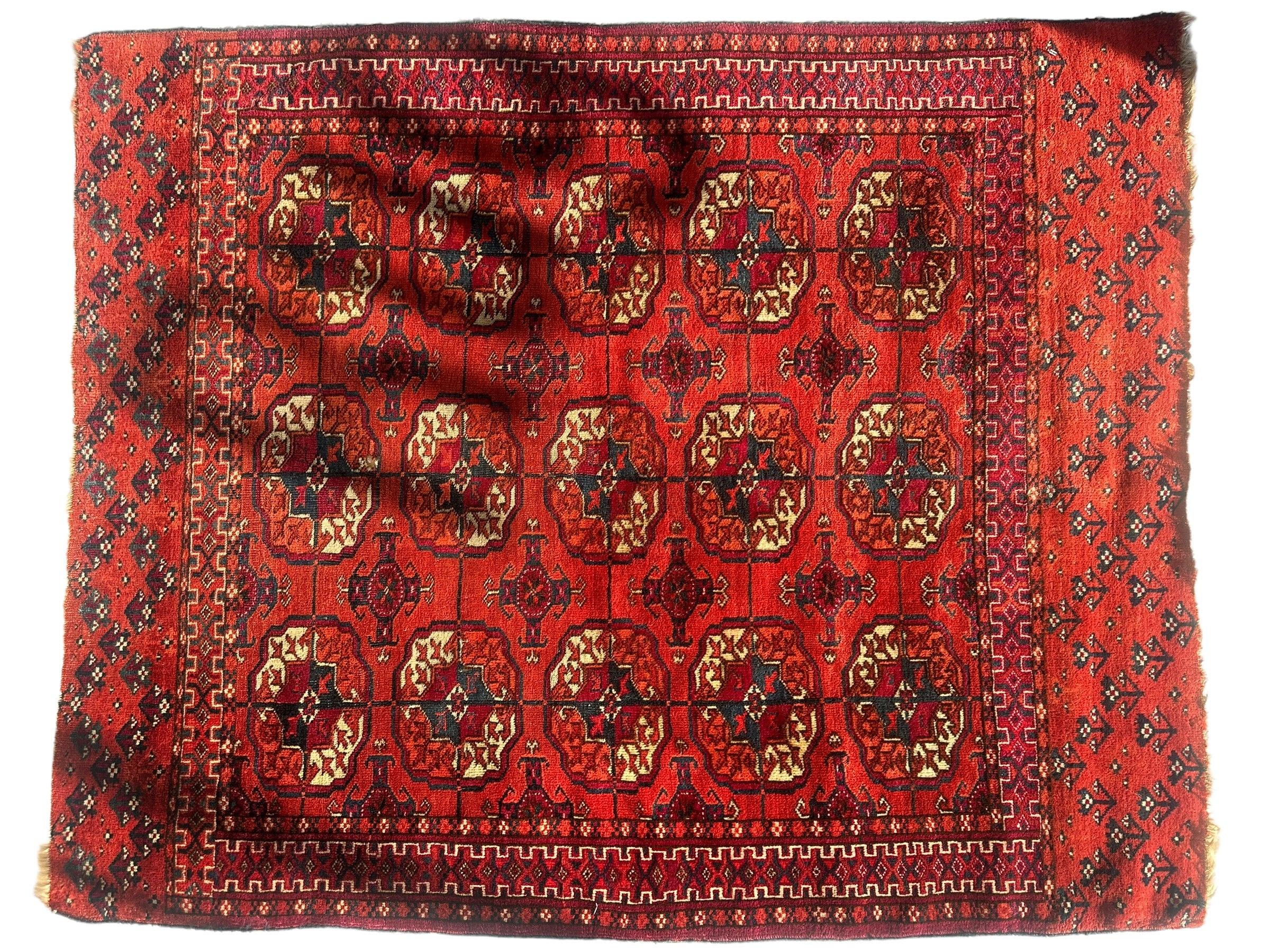 Antique 1920’s Tribal Turkoman Tekke Wedding Rug 3’4” x 4’1”