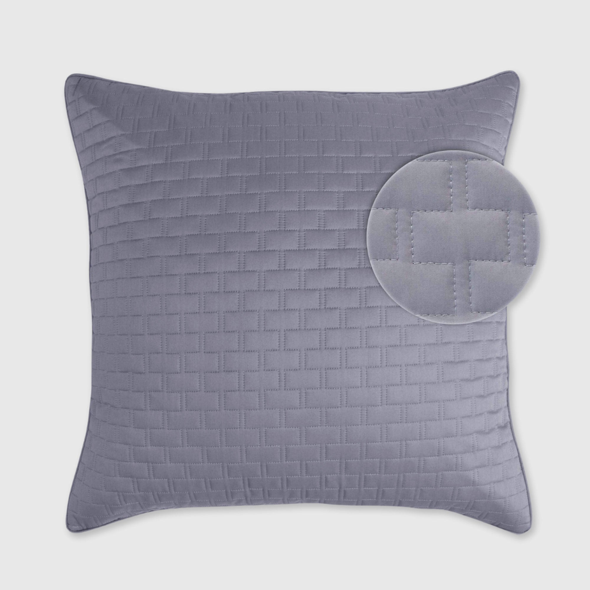 Bamboo Quilted Euro Sham 1 Piece - Platinum