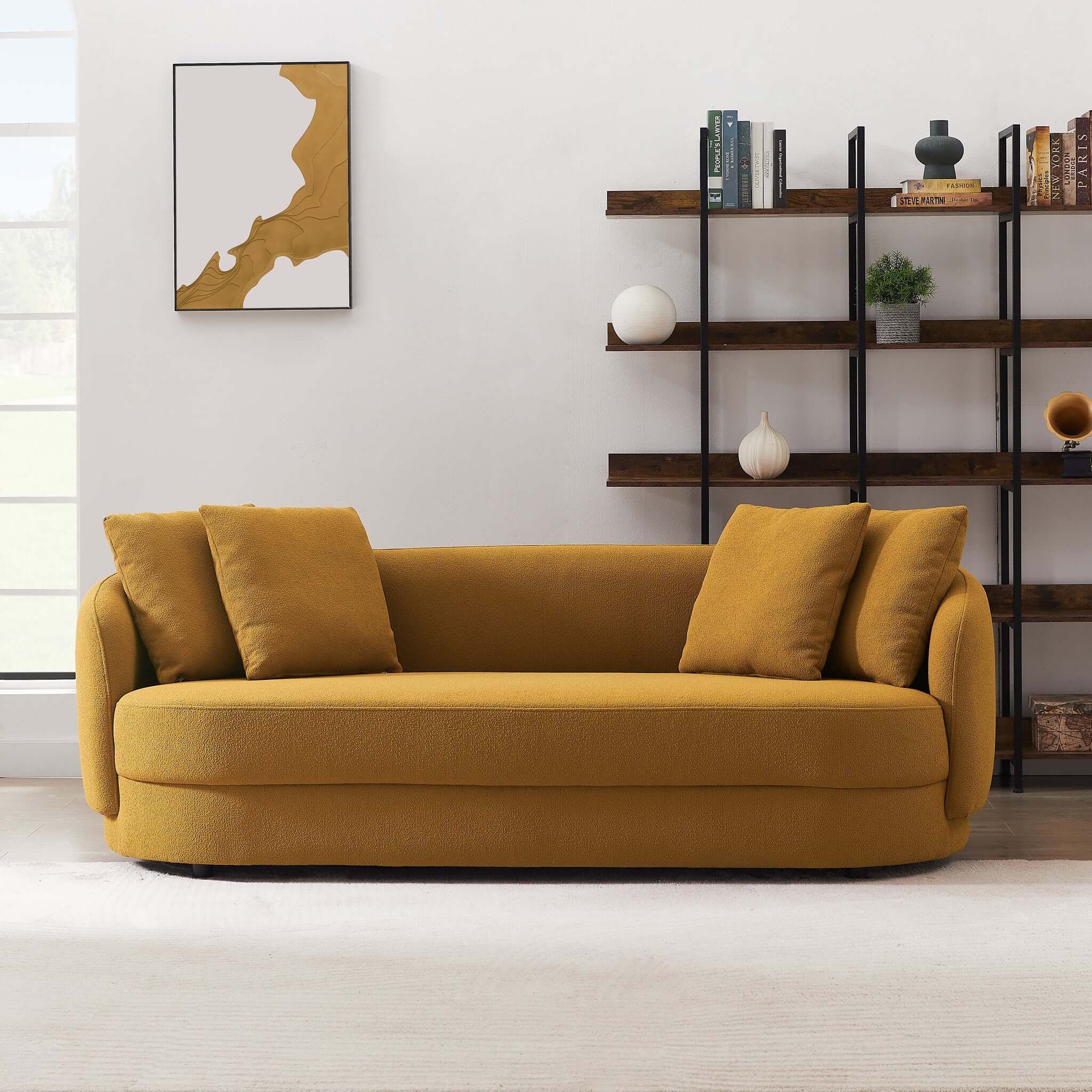 Dylan Modern French Gold Boucle Sofa – Designer Sofa – Curated by SHOP
