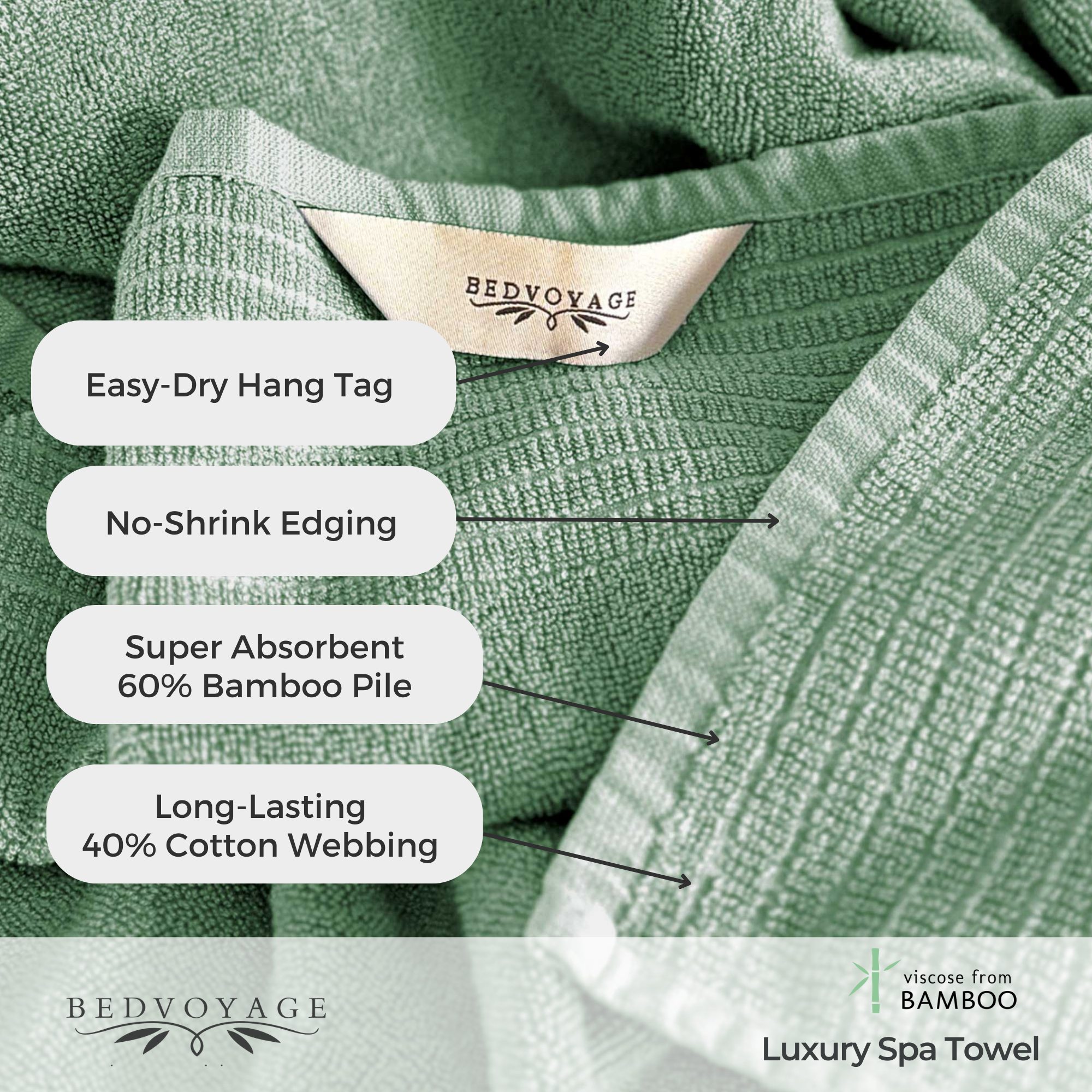 Bamboo 6 Piece Spa Towel Set – Seaglass