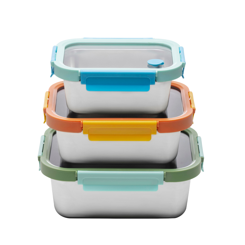 Multicolor Microwave Safe Stainless Steel Set