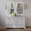 60 inch / White | Brushed Gold Hardware / Carrara White Marble Top (Painted Finish Only)