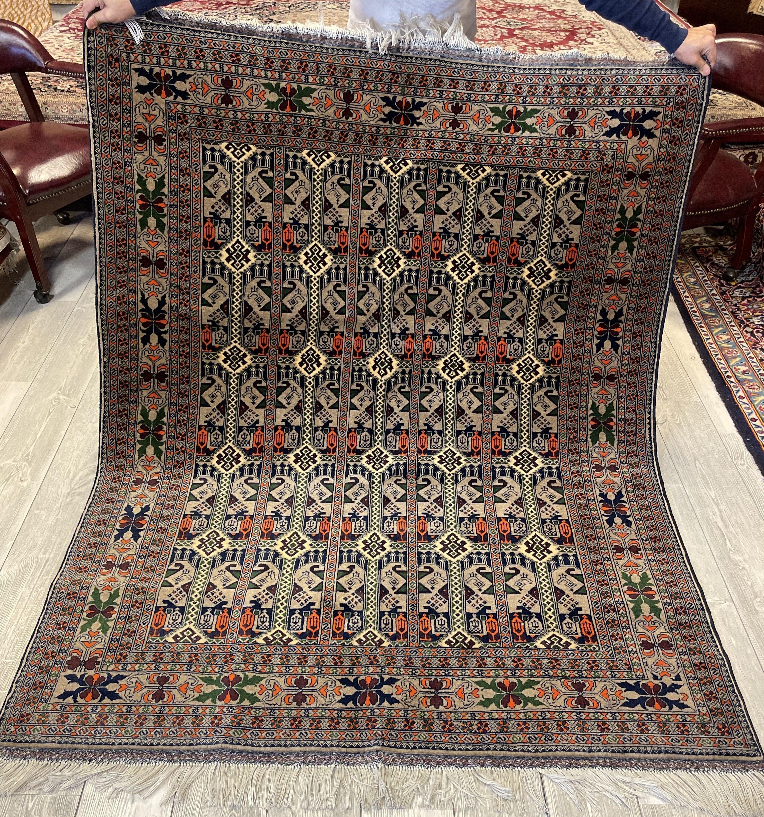 Afghani Area Rug I Ala Bakhmal 5x7 Ft
