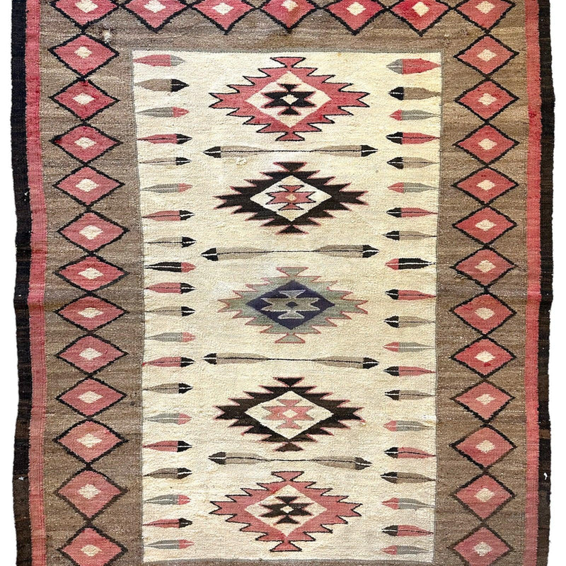 Antique 1880’s Navajo Rug 4’ x 5’