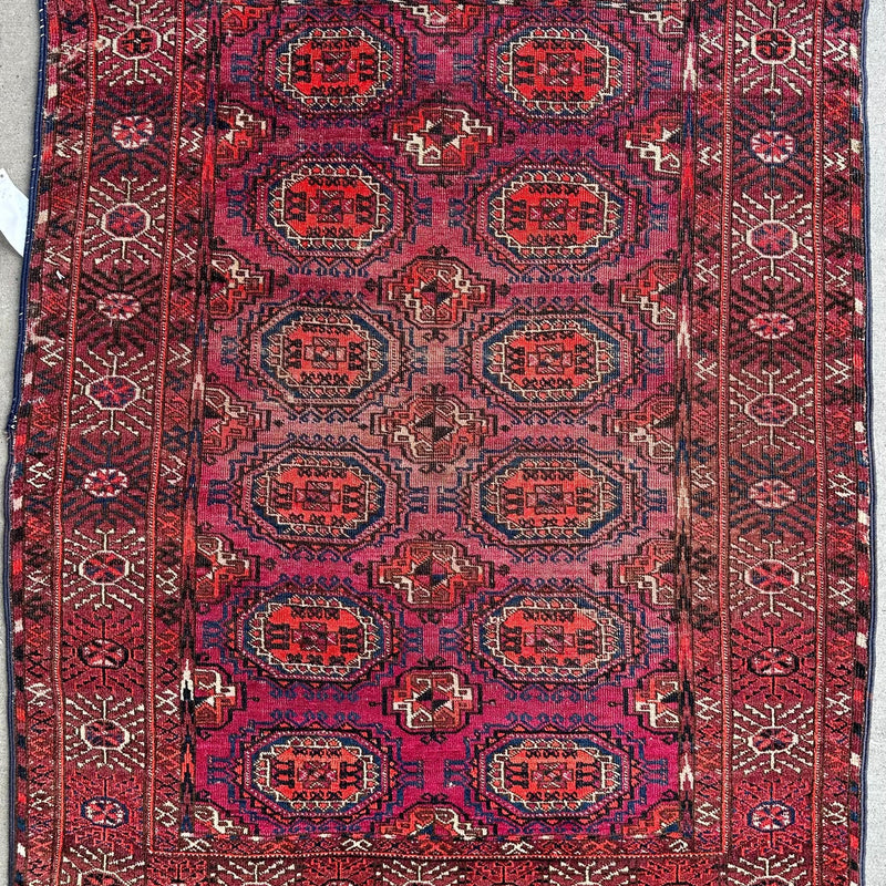 Antique 1910’s Tribal Turkoman Rug 3’ x 4’1”