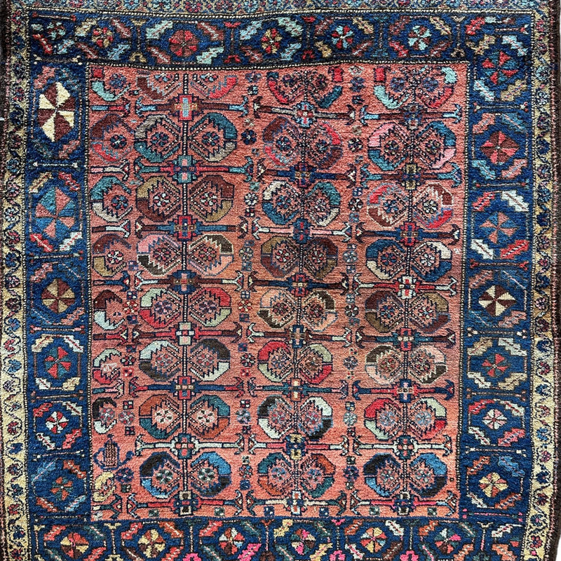 Antique One of Kind Persian Hamedan Enjelas Rug 3’11” x 4’4”