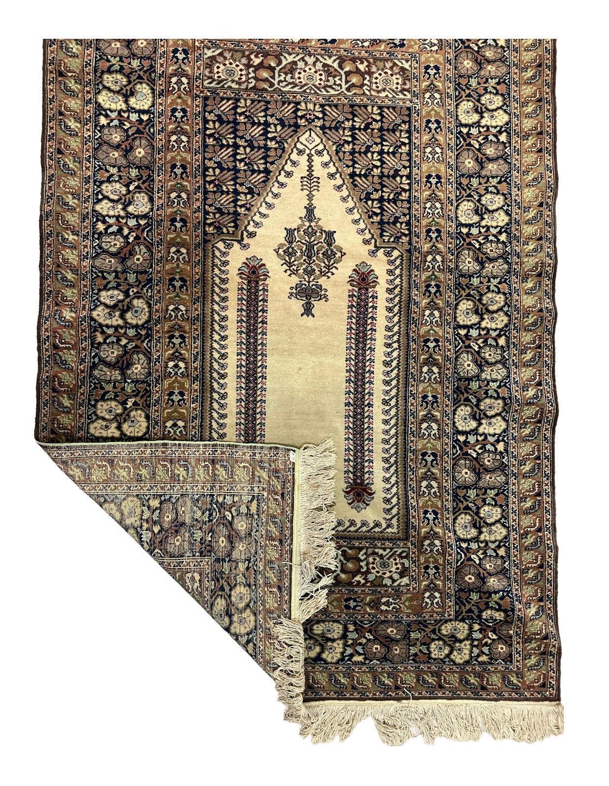 Antique Turkish Panderma Prayer Rug