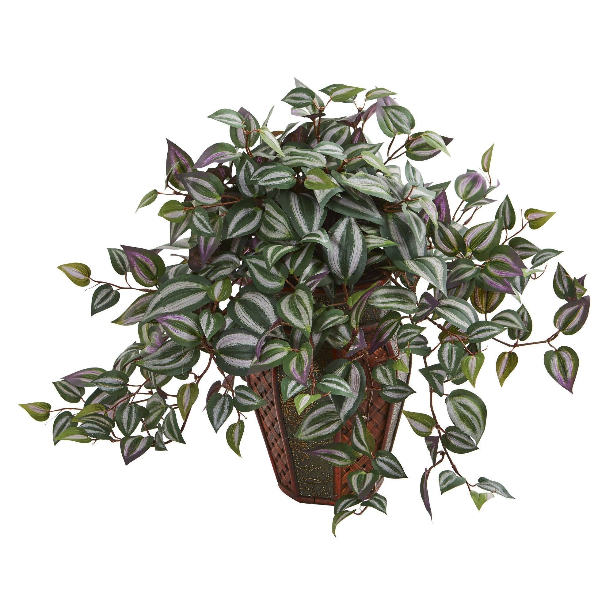 20" Wandering Jew Artificial Plant in Decorative Planter"