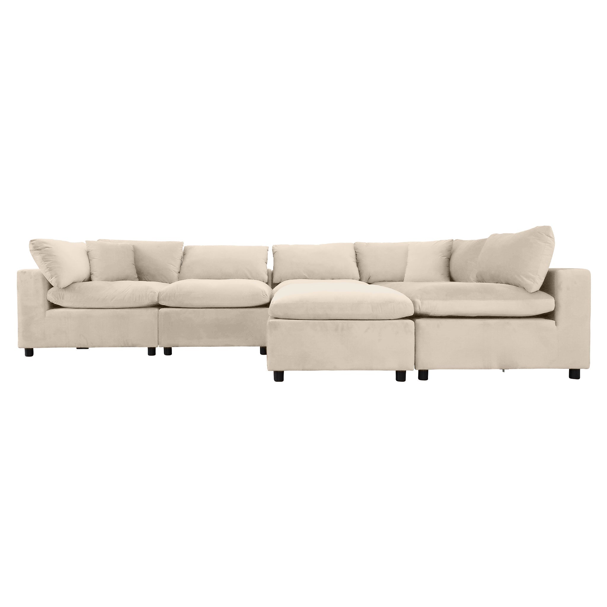Hayward Ivory Velvet Modular Sectional Sofa – Designer Sofa – Curated