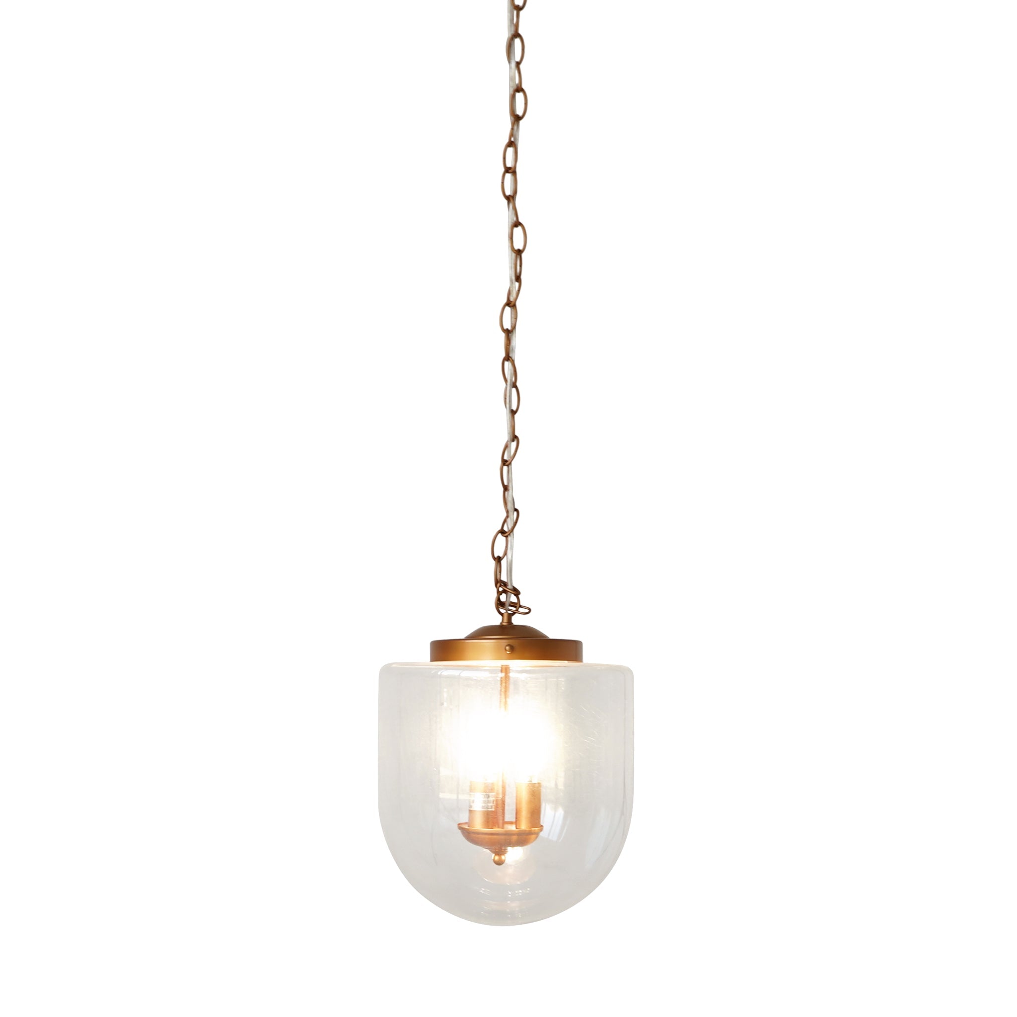 Delphi Pendant Lamp - Coarse Gold and Clear Glass