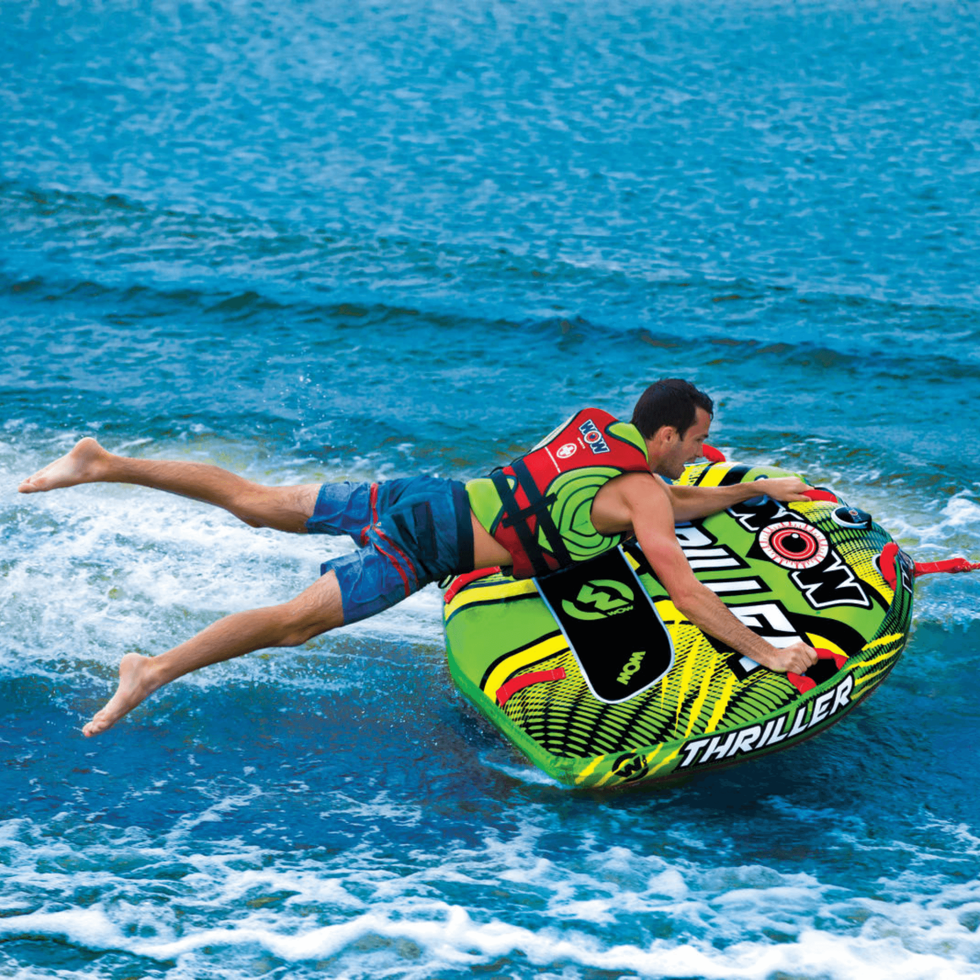 WOW Watersports Big Thriller 1 Person Inflatable Towable Deck Tube