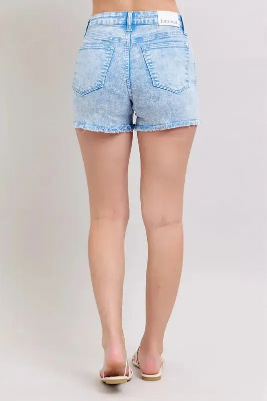 Judy Blue Jeans - Full Size Mid Rise Garment Dyed Denim Shorts