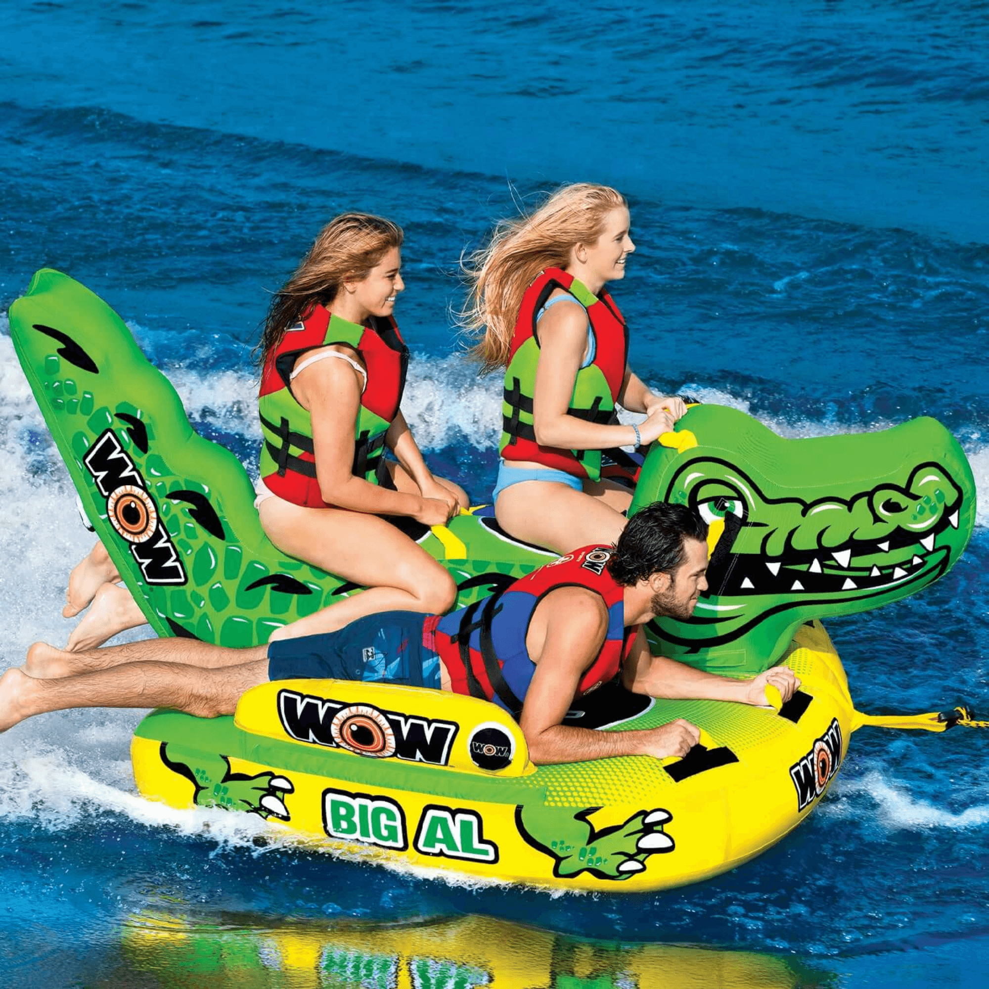 WOW Watersports Big Al 1 to 4 Person Towable with Saddle Seats and Deck Area