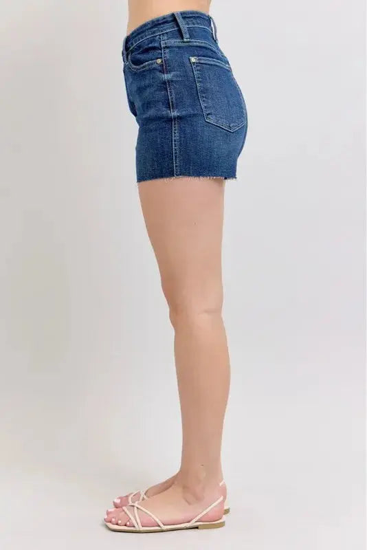 Judy Blue Jeans - Full Size High Waist Criss-Cross Waistband Denim Shorts