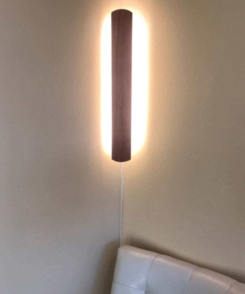 3"W Solid Wood Hover Plank Corner/Wall Accent Light Plug-In by Home Concept