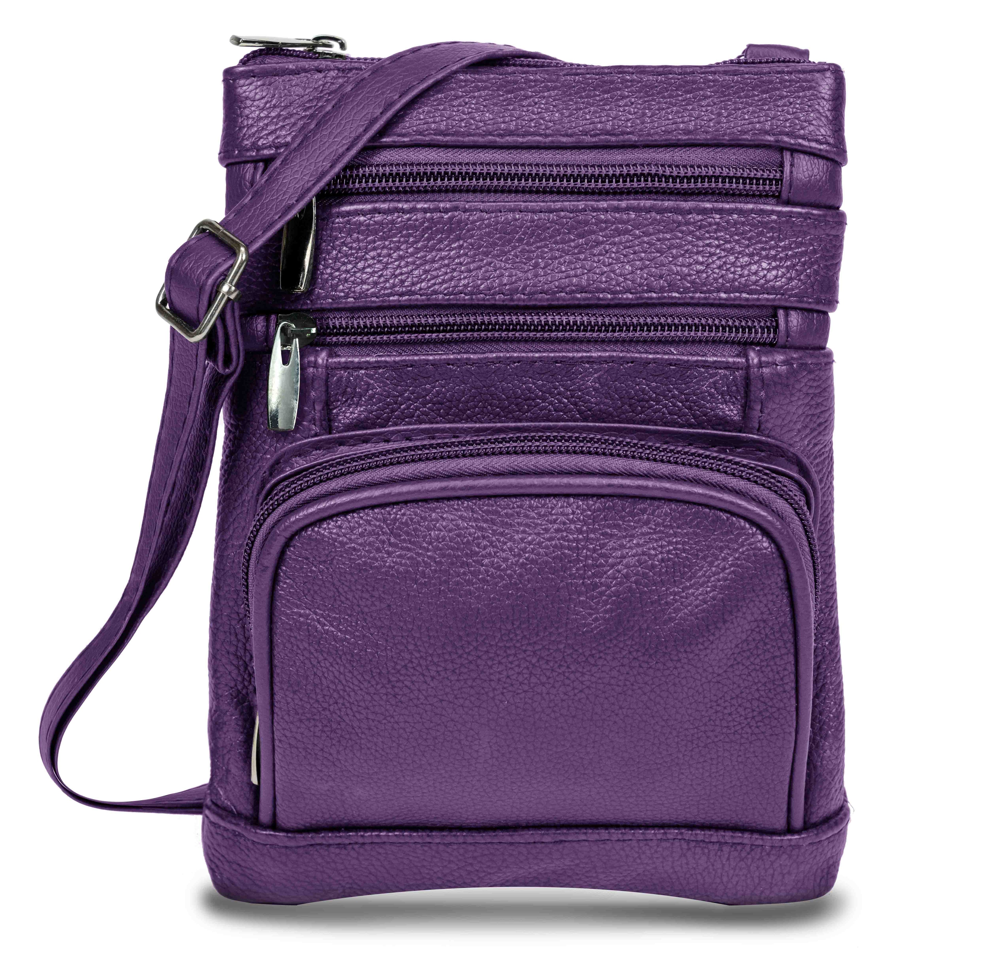 Krediz Genuine Leather Cross Body Handbag - Soft & Durable Crossbody Bags- 3 Sizes Multiple Colors