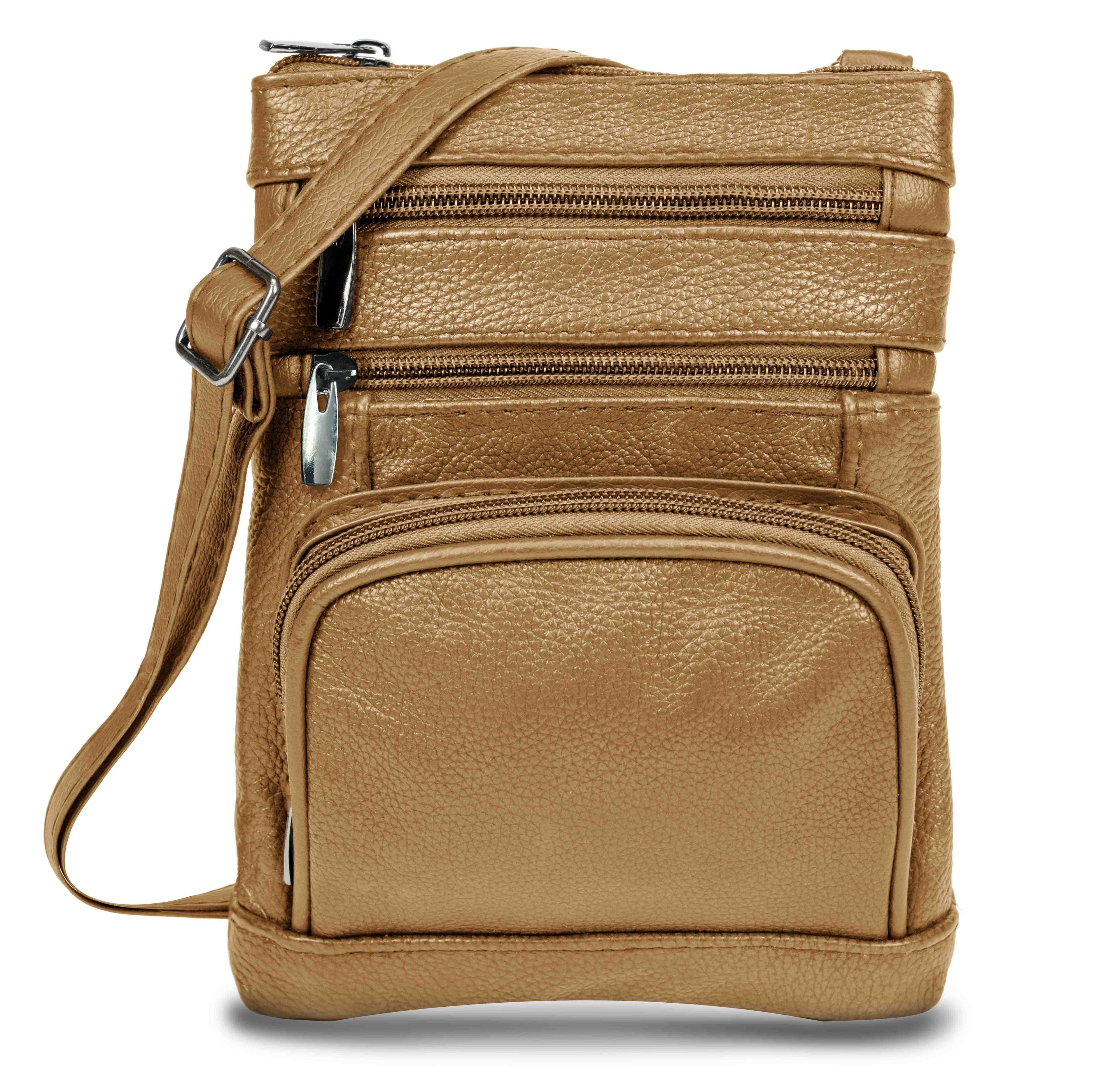 Krediz Genuine Leather Cross Body Handbag - Soft & Durable Crossbody Bags- 3 Sizes Multiple Colors