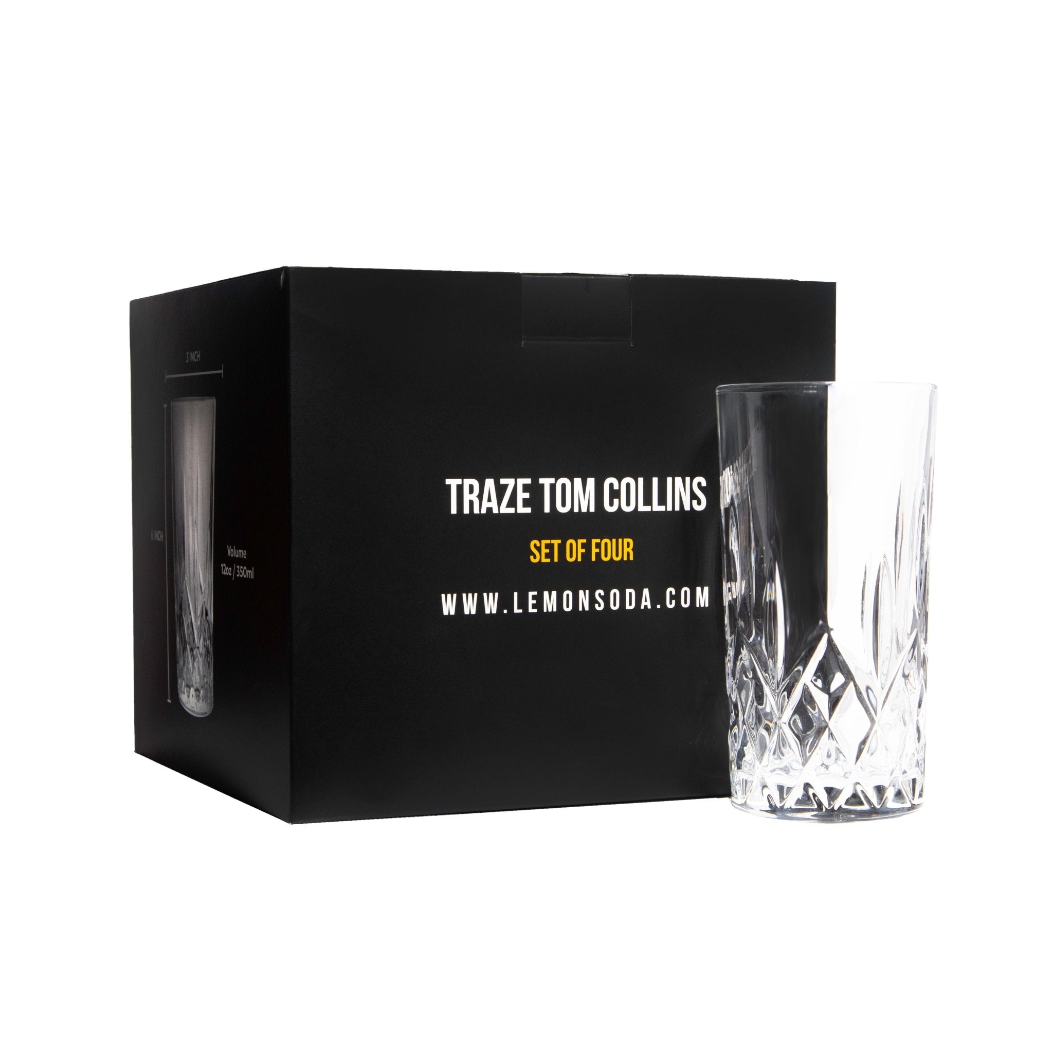 Tom Collins Drinking Glasses – Premium Water Glasses – 12oz