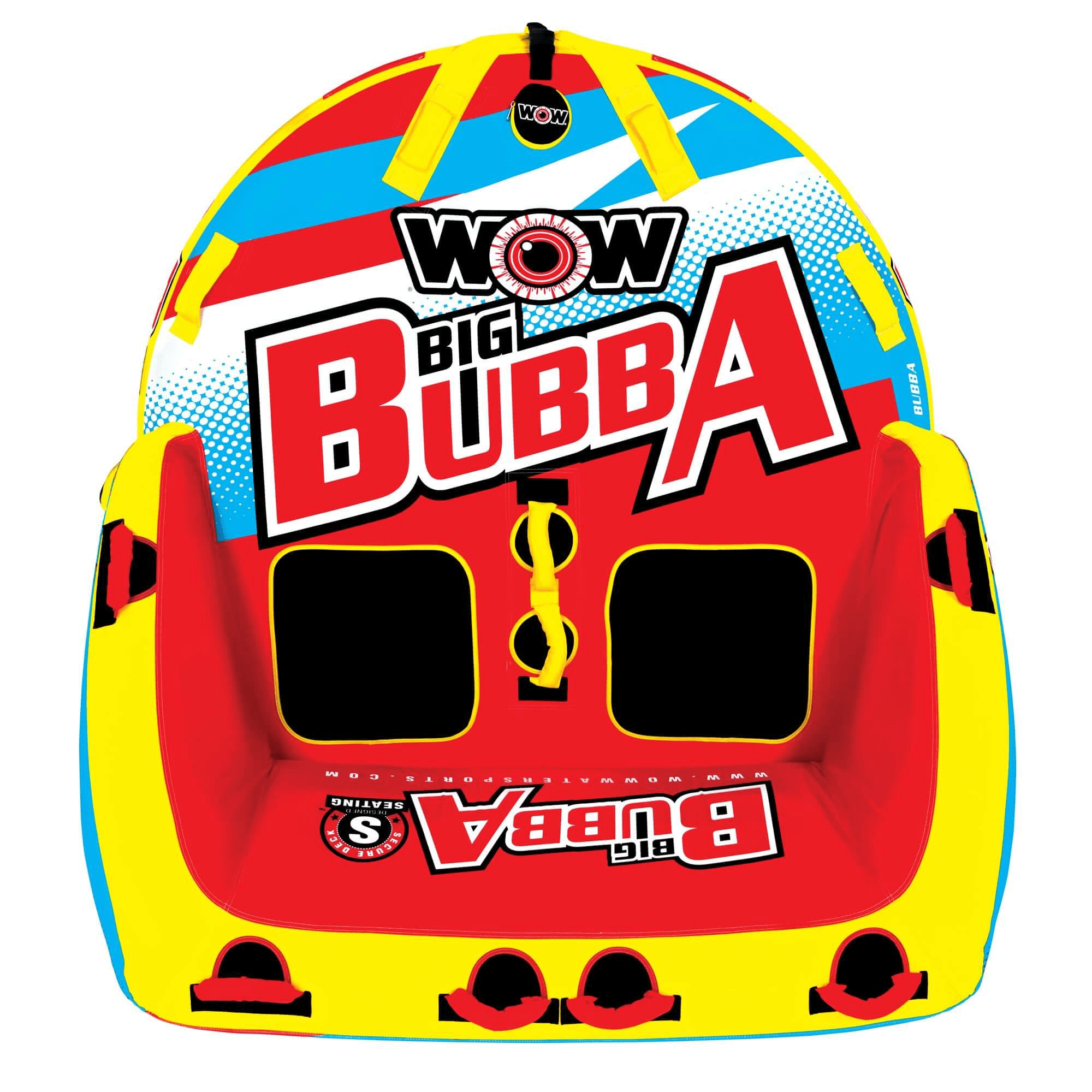 WOW Watersports Big Bubba Hi Vis 2 Person Towable Water Tube For River and Lake