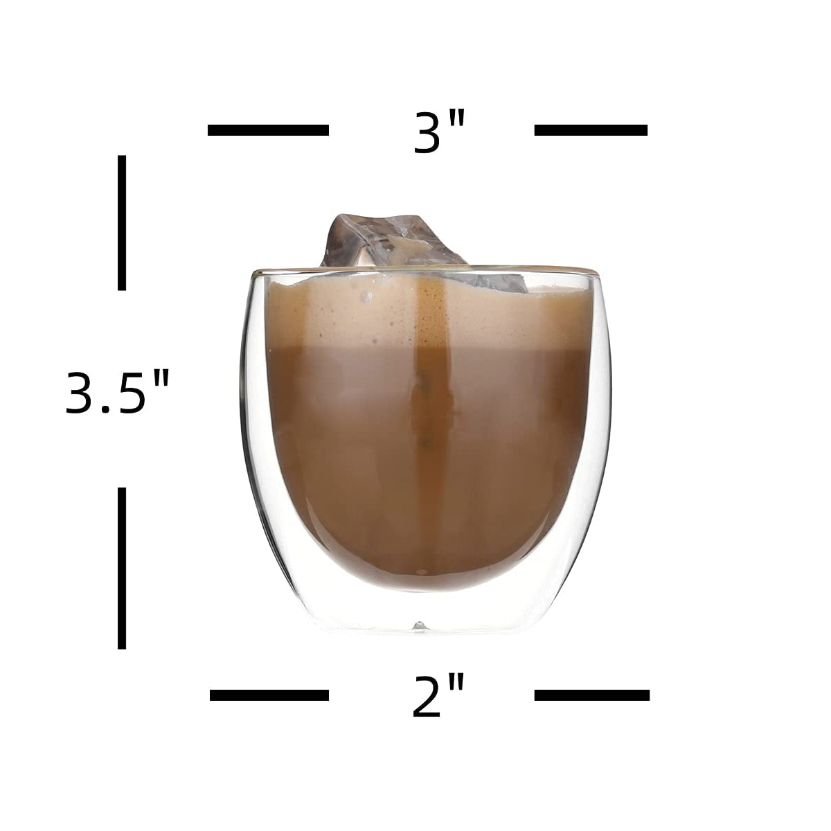 Double Wall Glass Coffee Mugs Cups  -8.5oz/12oz