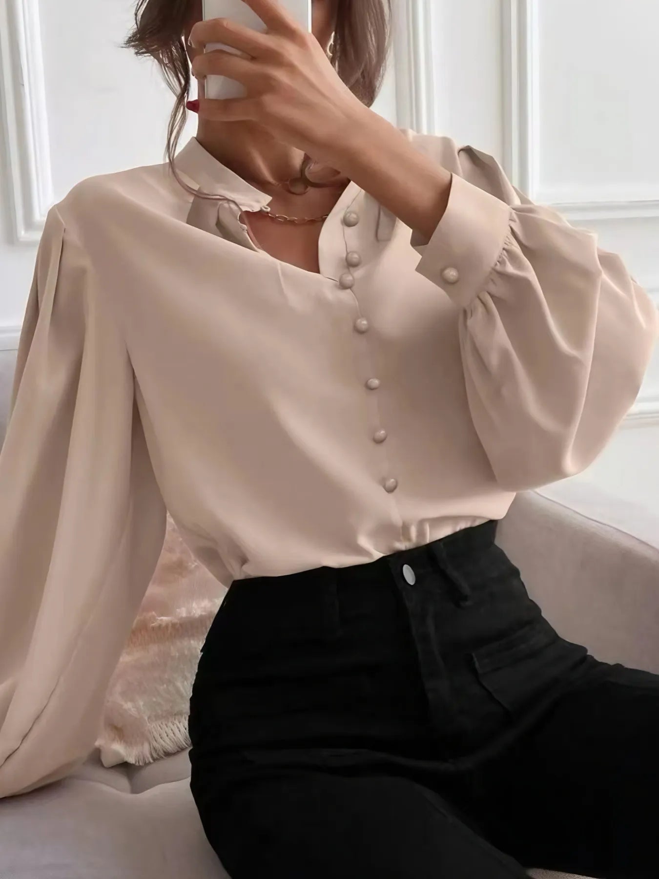 Button Up Long Sleeve Shirt 100 Percent Polyester Durable