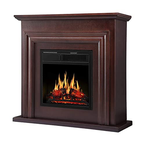 36 Inch Electric Fireplace Mantel Wooden Surround Firebox M1804