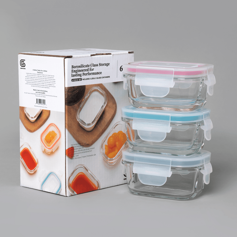Mini Glass Container Set - Rectangular