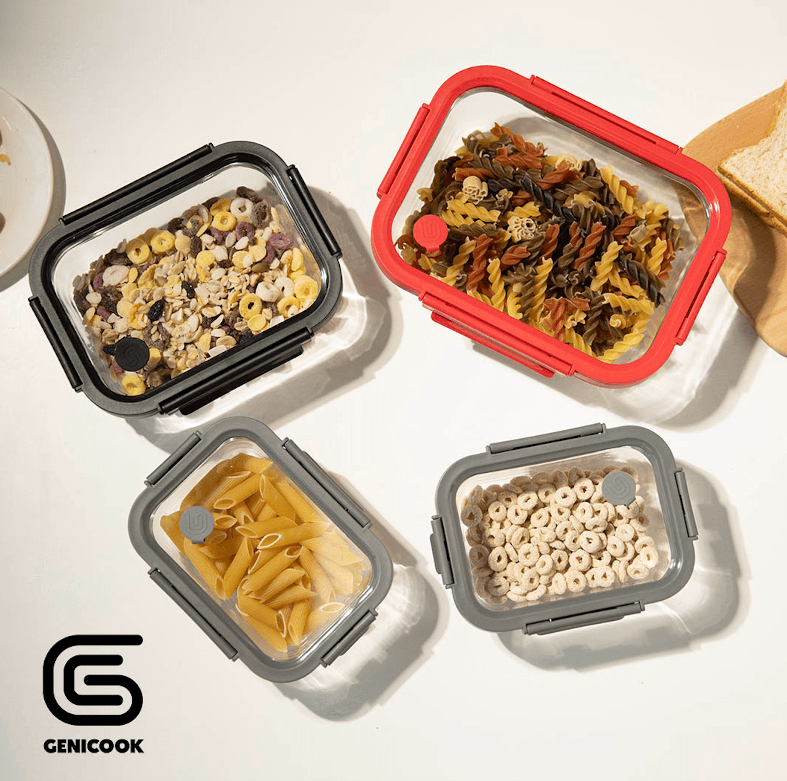 Glass Containers & Lids - Rectangular