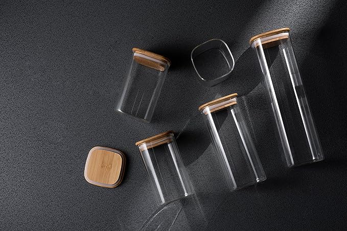 Glass Canister Set & Bamboo Lid