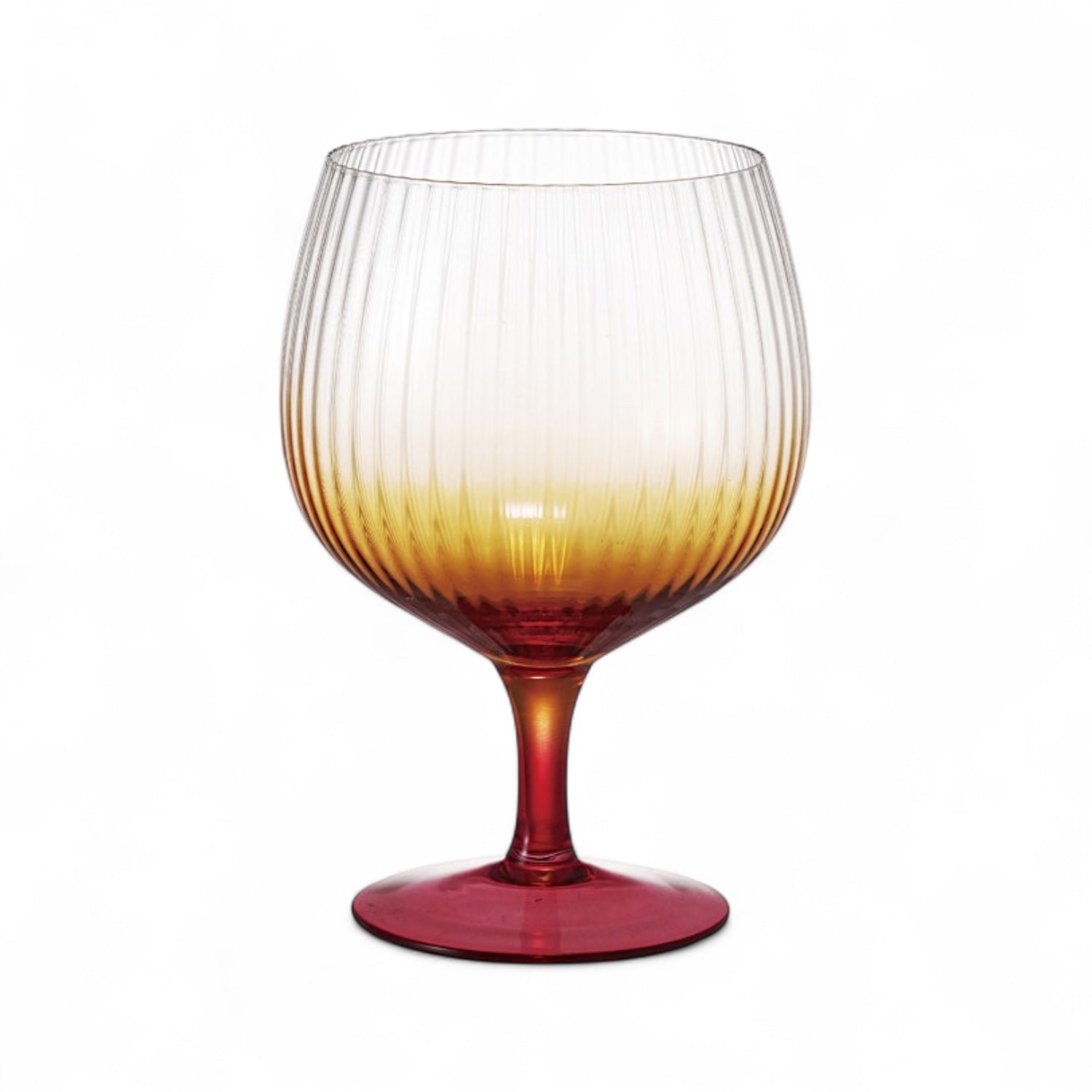 Ombre Orange Fluted Goblet Drinking Glass