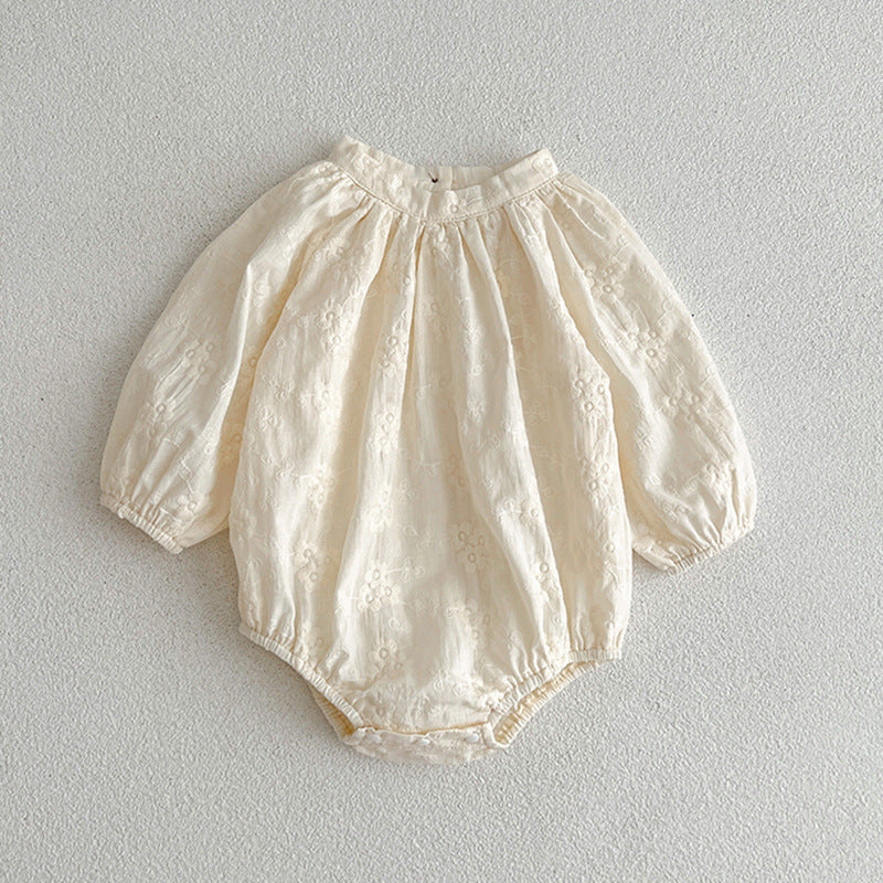 Simple Solid Floral Baby Round Neck Onesies OR Girls Dress