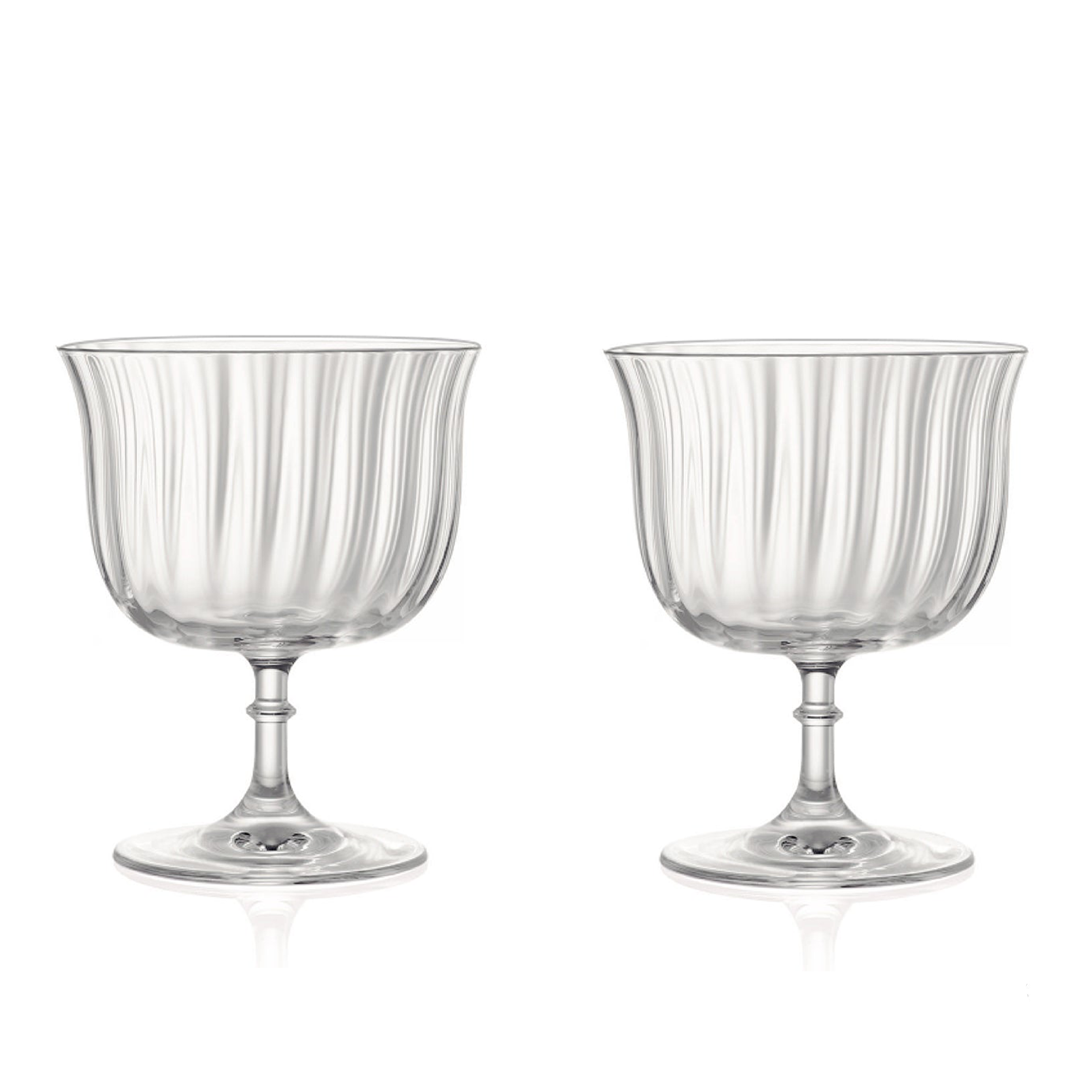 Rims Orient-Coupe Dessert/Paloma Ribbed Martini & Wine Glasses - (Lotus) - 9.25oz