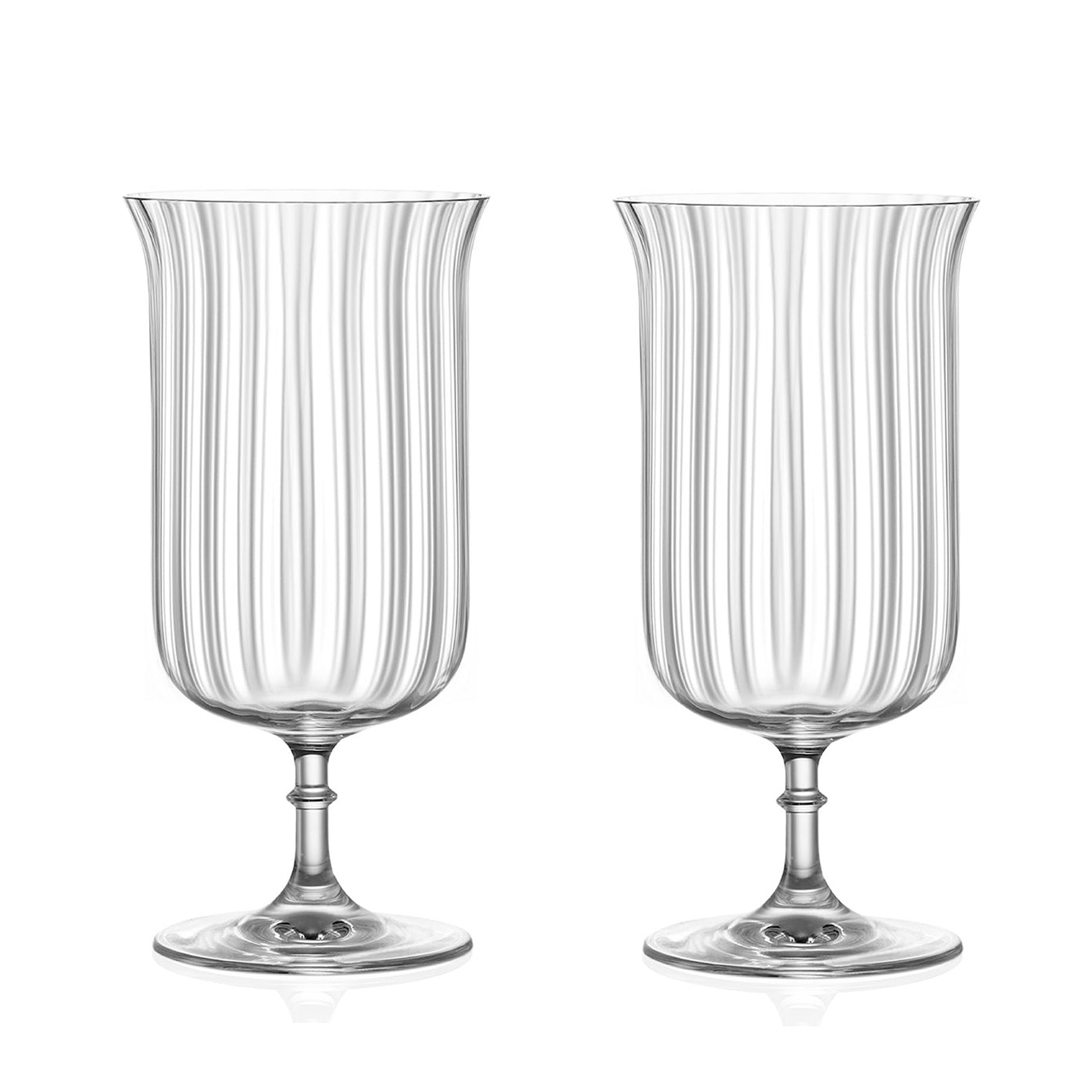 Rims Orient-Coupe Gin Sour/Long Island Ribbed Cocktail Glasses - (Deco)(11.5oz / 340mL)