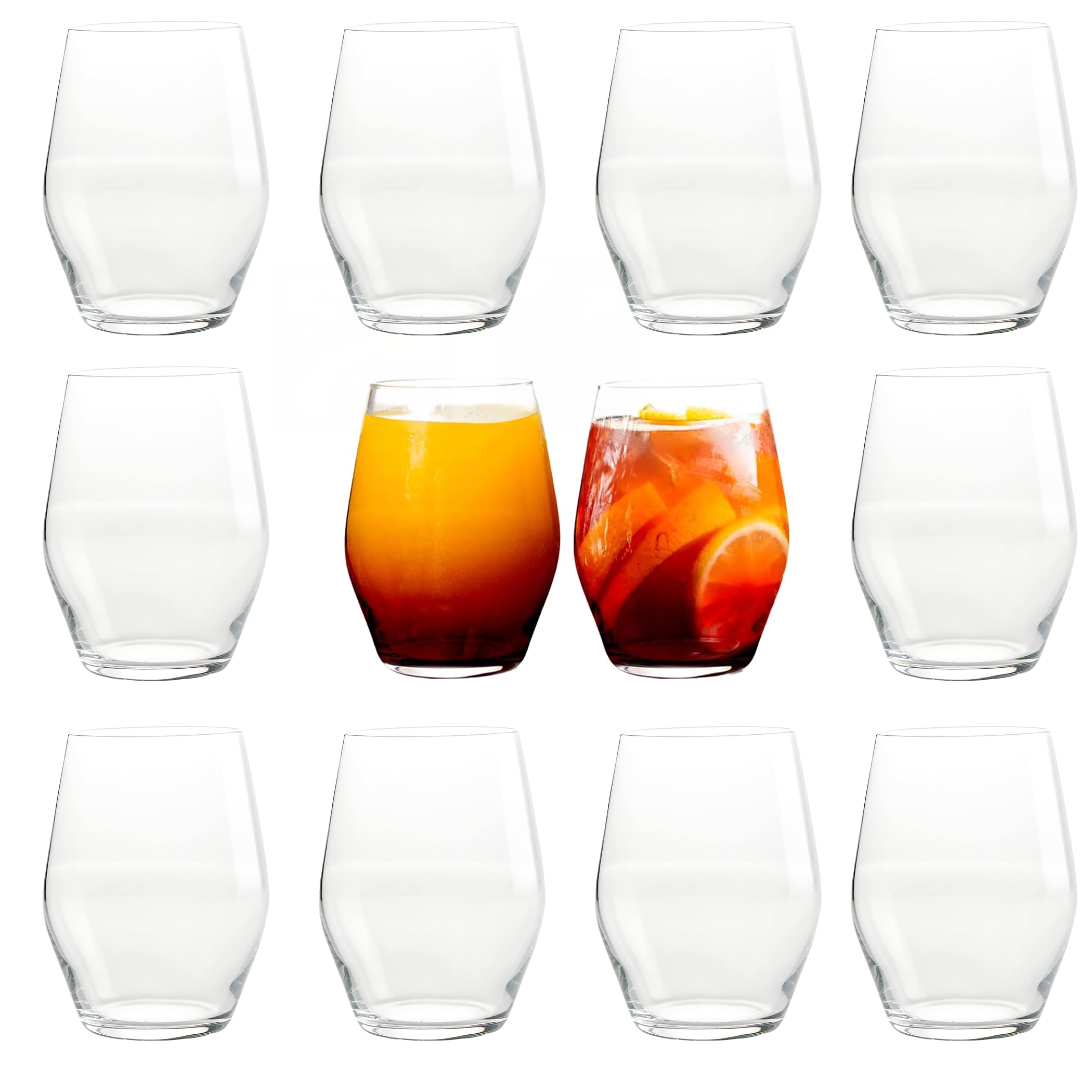 Sante Stemless Crystal Wine Glasses - 15oz