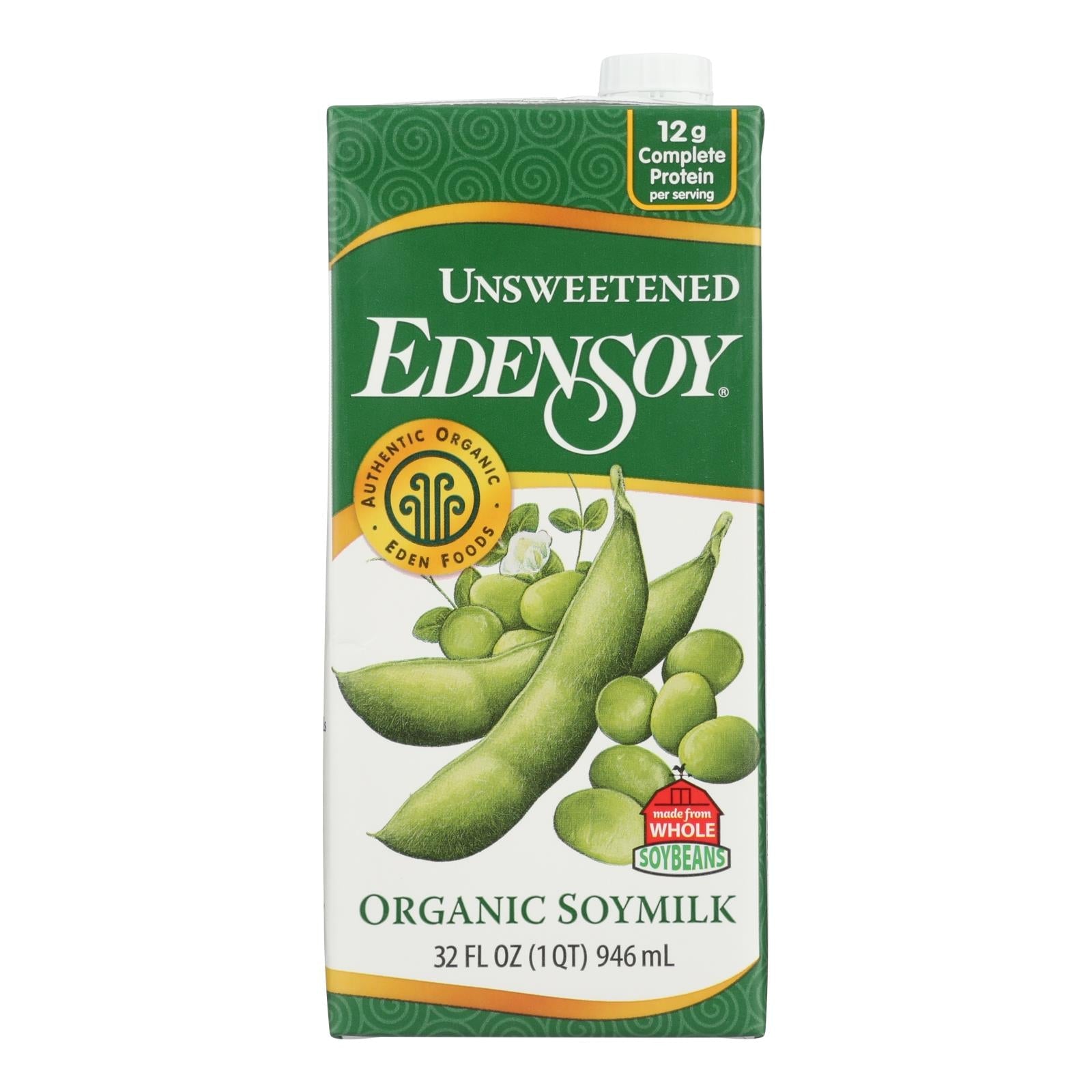 Eden Foods Organic Unsweetened Soymilk, 12-Pack, 32 Fl Oz