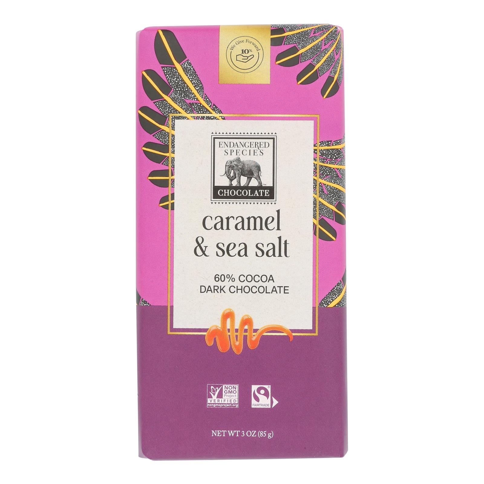 Endangered Species Dark Chocolate Caramel Sea Salt Box